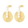 Brass with ABS Imitation Pearl Stud Earrings KK-CBAD104-02G-4