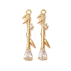 Brass Micro Pave Clear Cubic Zirconia Pendants KK-Z112-27G-1