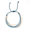Adjustable Synthetic Fiber & Plush Cord Braided Bracelets AK4281-2-1