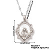 Vintage Brass Micro Pave Clear Cubic Zirconia Religious Rhombus with Virgin Mary Pendant Necklaces HW0561-1-2