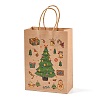 Christmas Theme Printed Kraft Paper Bags with Handles ABAG-M008-08E-1