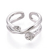 Brass Cuff Ring Settings X-KK-T076-58P-2