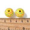 Mother's Day Theme Printed Wood European Beads WOOD-F016-01-3