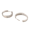 Brass Cubic Zirconia Hoop Earrings EJEW-D078-21P-2
