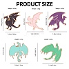 5Pcs 5 Style Dragon Enamel Pin JEWB-SZ0001-97-2