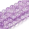 Transparent Crackle Baking Paint Glass Beads Strands LS-DGLA-T003-01B-10-1