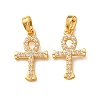 Brass Micro Pave Clear Cubic Zirconia Pendants CU-CBA0D78-01G-1