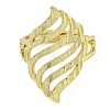 Hollow Geometry Brass Open Cuff Ring for Women RJEW-Z046-01G-2