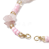 Natural Rose Quartz Chips & Handmade Seed Beads Braided Bracelet Making AJEW-MZ00004-08-2