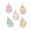 Dyed Natural Selenite Pendants PALLOY-TA00189-02-1