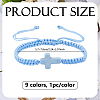 9Pcs 9 Colors Polyester Cord Braided Bead Bracelets BJEW-DC0001-20-2