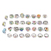 304 Stainless Steel Enamel Wide Finger Rings for Women STAS-U013-03A-P-1