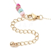 Dyed Disc Natural Shell Beaded 304 Stainless Steel Link Chain Anklets AJEW-AN00725-5