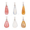 12Pcs 6 Style Natural & Synthetic Gemstone Pendants G-FW0001-23-1