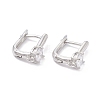 Rack Plating Brass Micro Pave Cubic Zirconia Hoop Earring Findings with Latch Back Closure ZIRC-F126-08P-1