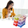 6Pcs 6 Colors Transparent Plastic Stackable Mini Organizer Bead Containers with Locking Lid CON-BC0007-66-6