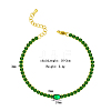 Stylish Stainless Steel Pave Green Cubic Zirconia Link Chain Bracelets for Saudi National Day UE7447-3-1