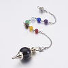 Natural Dyed & Heated Black Agate Sphere Dowsing Pendulums MAK-P009-E06-2