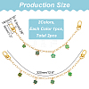 WADORN 2Pcs 2 Style Saint Patrick's Day Brass Decorative Cable Chains FIND-WR0006-99-2