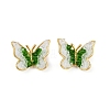 Butterfly Brass Stud Earrings EJEW-K308-05G-02-2