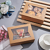 Rectangle Kraft Paper Storage Gift Boxes with Clear Visible Window CON-WH0095-89-4