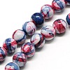 Dyed Round Synthetic Gemstone Ocean White Jade Beads Strands X-G-F085-8mm-01-1