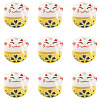 9Pcs Handmade Printed Porcelain Beads PORC-TADJ0001-01F-1