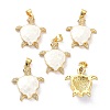 Real 18K Gold Plated Brass Micro Pave Clear Cubic Zirconia Pendants KK-D004-05G-D-1