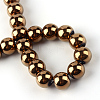 Electroplate Transparent Glass Beads Strands X-EGLA-Q062-8mm-D03-3