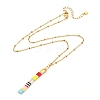 Vertical Bar Japanese Seed Beads Pendant Necklace for Girl Women NJEW-JN03693-02-4