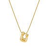 304 Stainless Steel Alphabet Pendant Necklaces for Men and Women GP1122-21-1