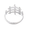 Non-Tarnish 304 Stainless Steel Hollow Out Rectangle Adjustable Ring for Women RJEW-I097-04P-3