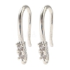 Rack Plating Brass Micro Pave Clear Cubic Zirconia Earring Hooks KK-A231-04S-1