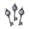 Key Brass Natural Lepidolite Big Pendants KK-D361-01AS-21-1