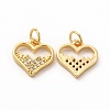 Rack Plating Brass Micro Pave Cubic Zirconia Charms ZIRC-K089-02G-1