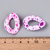 Spray Painted Opaque Acrylic Linking Rings SACR-T017-59M-B-4