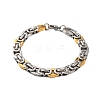 304 Stainless Steel Byzantine Chain Bracelets BJEW-B078-135GP-1