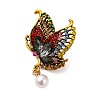 Butterfly Alloy Rhinestone Brooches JEWB-I034-35AG-01-1