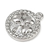 Brass Pave Clear Cubic Zirconia Pendants KK-L238-06P-2