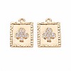 Brass Micro Pave Clear Cubic Zirconia Pendants KK-S356-769-1