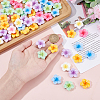 80Pcs Flower Opaque Resin Cabochons RESI-HY0001-34-4