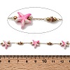 Handmade 304 Stainless Steel Synthetic Turquoise Starfish Link Chains CHS-L032-13G-07-2