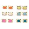 Real 18K Gold Plated Brass Micro Pave Clear Cubic Zirconia Charms ZIRC-L100-020-G-1