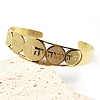 201 Stainless Steel Cuff Bangles for Women BJEW-F507-03G-1