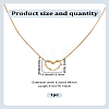 1Pc 304 Stainless Steel Heart Pendant Round Snake Chain Necklaces for Women NJEW-LP0009-42-2