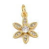 Rack Plating Brass Micro Pave Clear Cubic Zirconia Charms KK-U030-19G-1