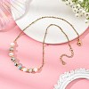 Rondelle Natural Larimar & Natural Cultured Freshwater Pearl Beaded Necklaces with 304 Stainless Steel Satellite Chains NJEW-JN06641-1