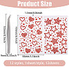 12Sheets 12 Styles Rhinestone Stickers Paper Sheets for Craft DIY-CA0007-52-2