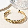 304 Stainless Steel Cuff Bangles for Women BJEW-A160-04G-3