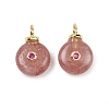 Natural Strawberry Quartz Pendants KK-B157-42B-02-1